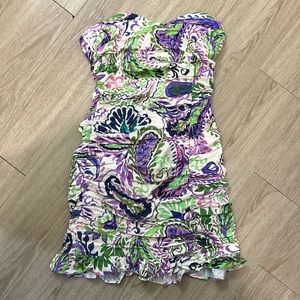 Zara ruched strapless dress size small